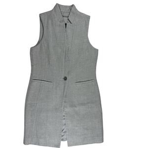 White House Black Market Vest Women’s 8 Gray Fleece Long